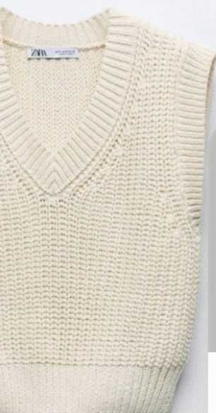 Sweter bezrękawnik L 40 ZARA damski 40% bawełna