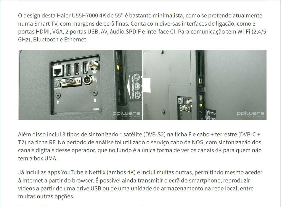 Smart Tv Haier 55 polegadas