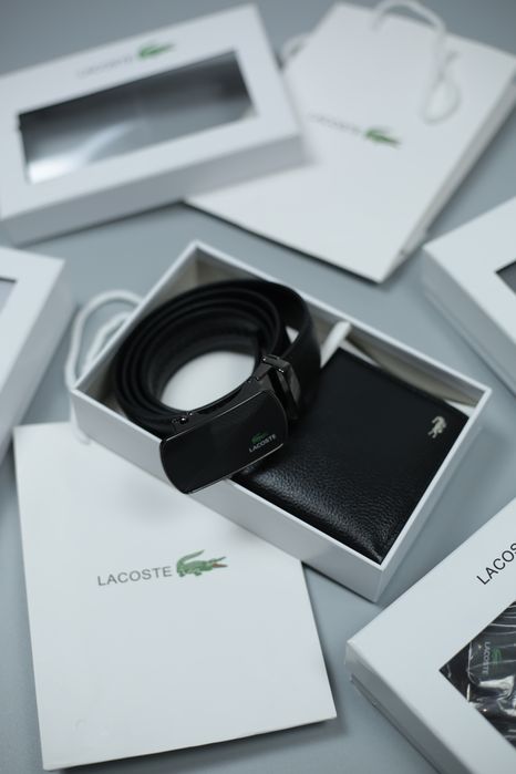Ремінь + Гаманець Lacoste в комплекті!