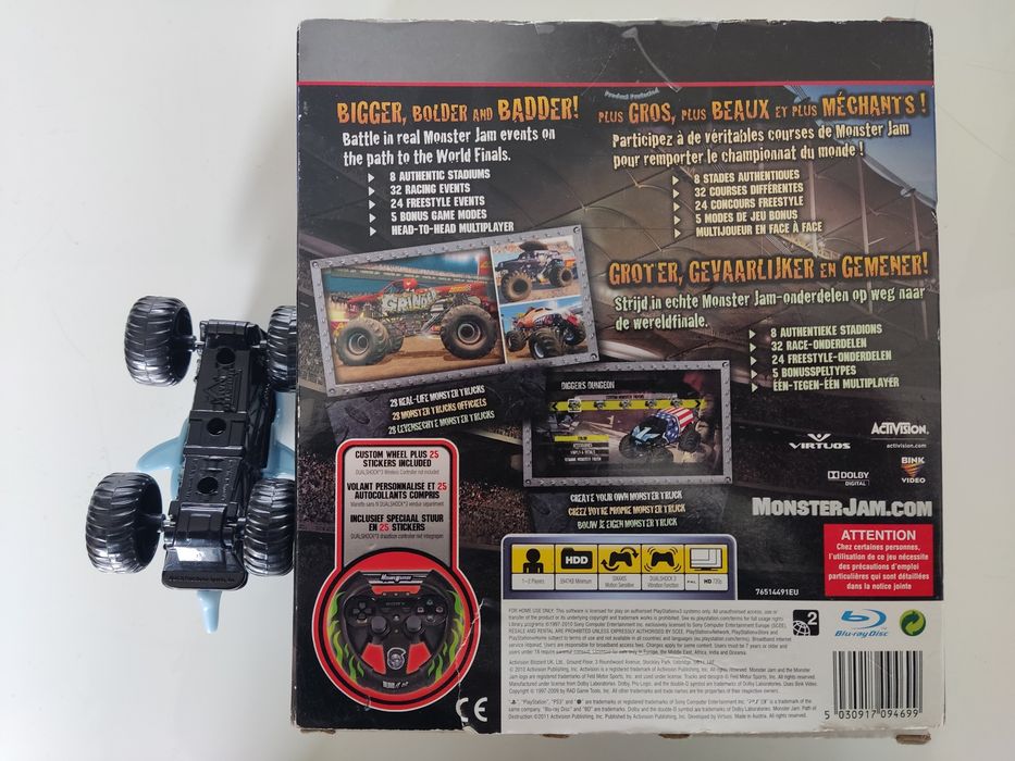 Monster Jam Path of Destruction Ps3 with Steering Wheel Big Box PAL