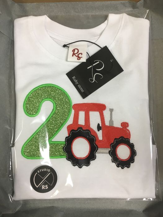 T-shirt urodzinowy personalizowany 2 traktor