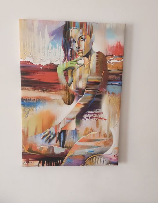 Quadro impressão tela tecido mulher abstrata 45x65 cms
