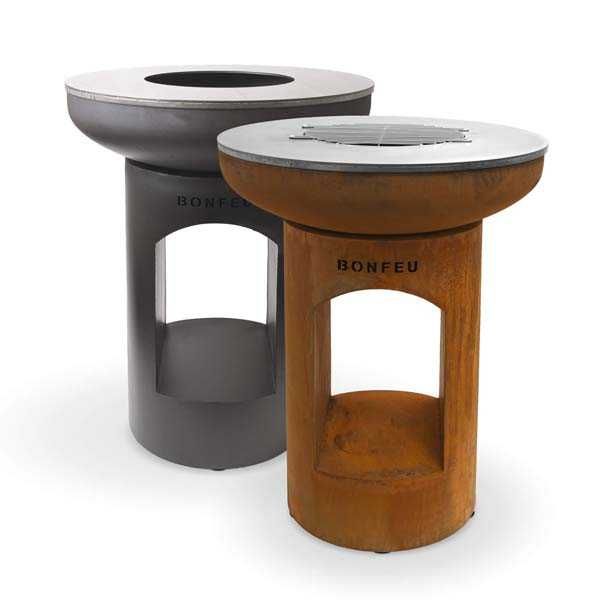 Braseiro com prancha BonBiza Open em Corten