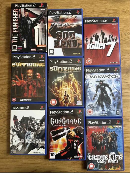 Sony PlayStation 2: Silent Hill Каратель Evil Dead Alone in the Dark Syberia BloodRayne Manhunt Cold Fear Xenosaga Castlevania KillZone, God of War