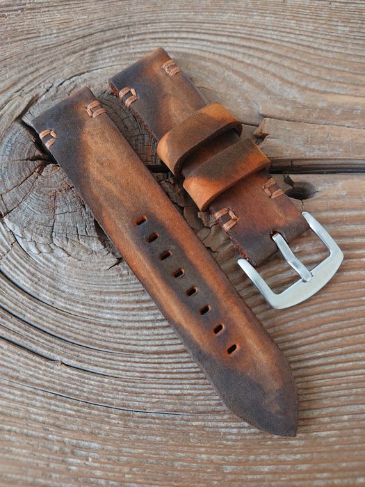 Pasek do zegarka 22 mm ręcznie robiony skóra naturalna handmade