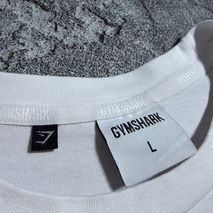 Футболка Gymshark L розмір оригінал стан ідеал біла чоловіча бав — zdjęcie 4