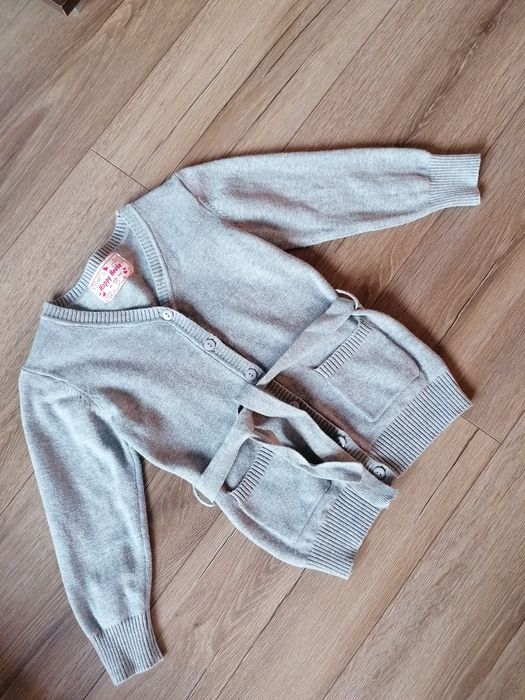 Sweter kardigan szary guziki elegancki jak nowy