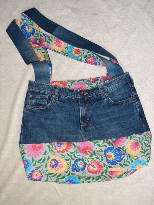 Torebka damska jeansowa handmade