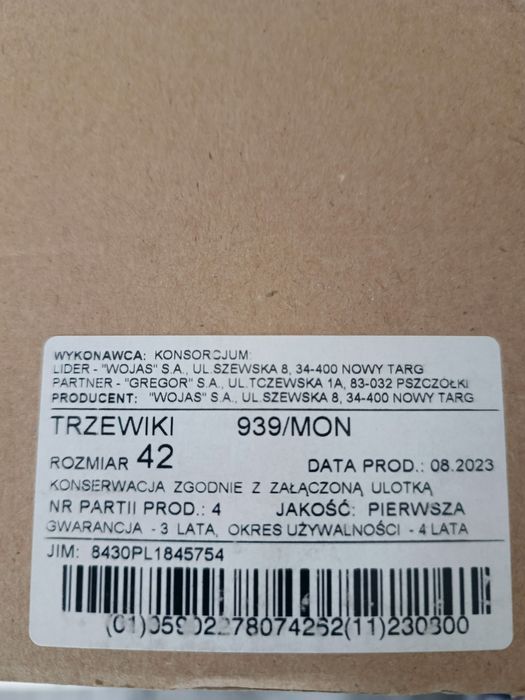 Buty wojskowe MON rozmiar 42 WOJAS  wyprzedaż okazja