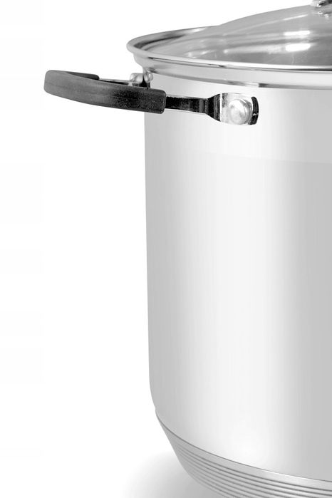 garnek stalowy miarka stalowo-silikonowe uchwyty śr.26cm / 11l edenber