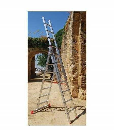 Drabina Aluminiowa 9 Szczebli 3 Elementowa Wys Rob 7m Faraone AK 280.3