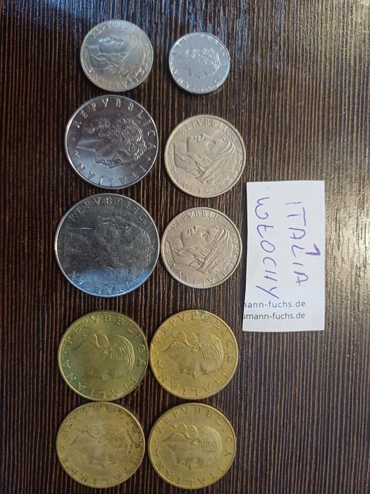 Monety włoskie liry komplet