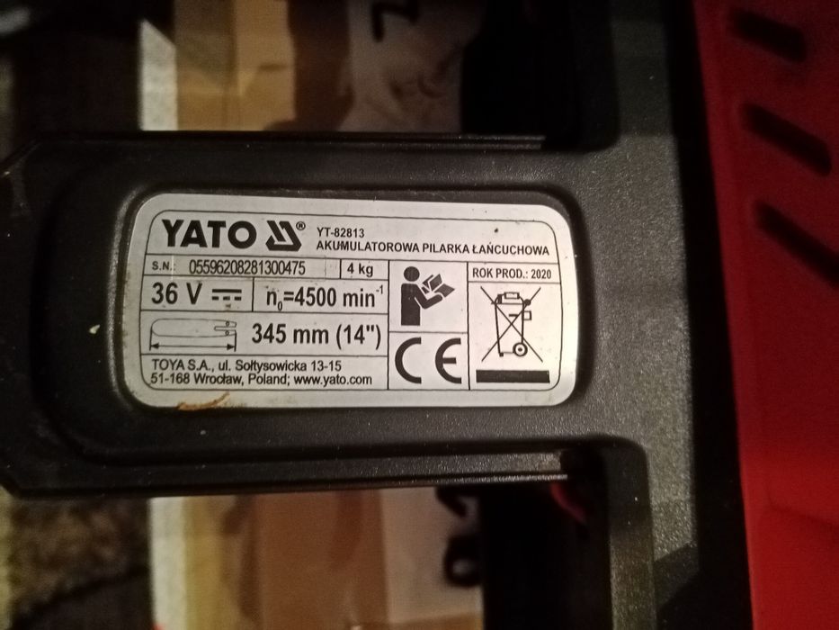 Piła łańcuchowa Yato elektryczna akumulatorowa praktycznie jak nowa