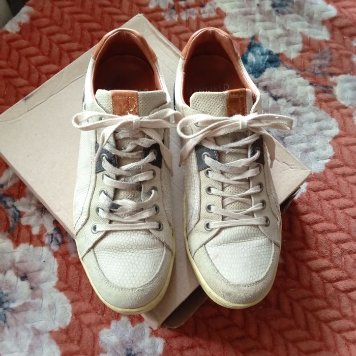 Кожаные мужские кроссовки