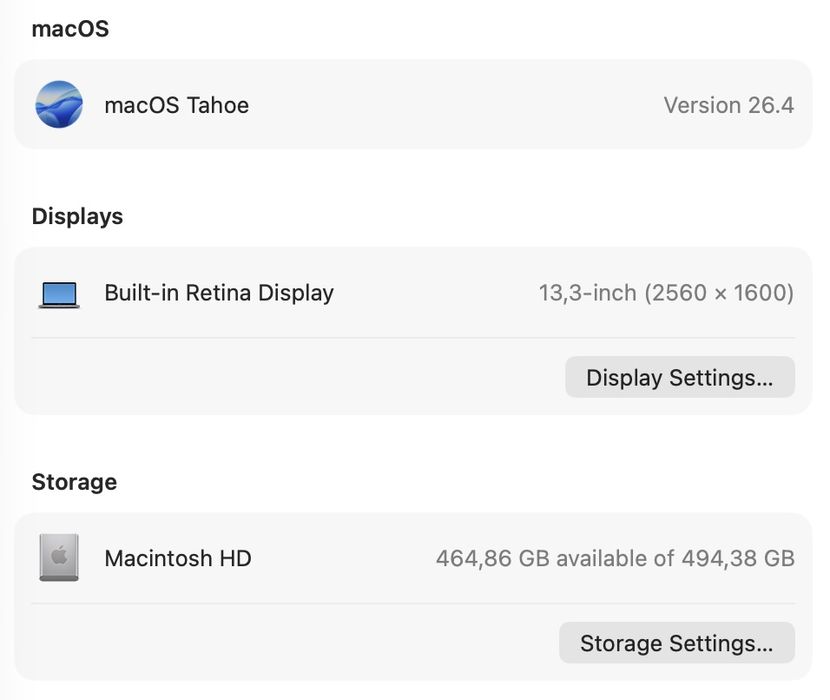 MacBook Pro 13’ 2020 M1 16Gb RAM 512GB SSD