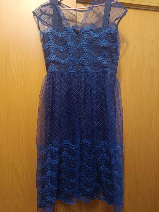 Vestido de cerimónia em renda 52 cm de cava