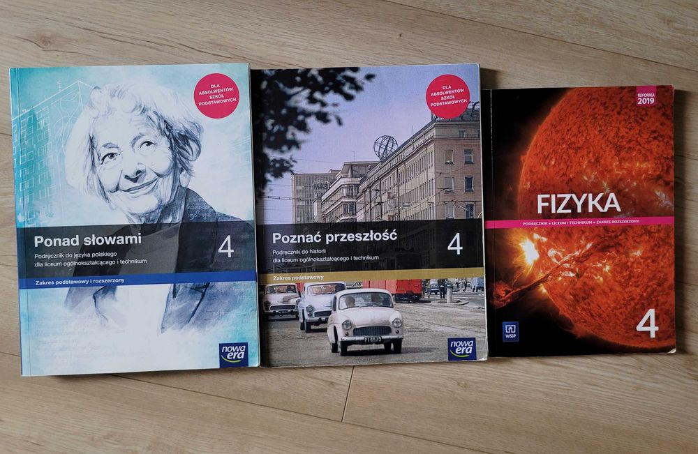 PODRĘCZNIK klasa 4 - dla liceum i technikum - Polski, Historia, Fizyka