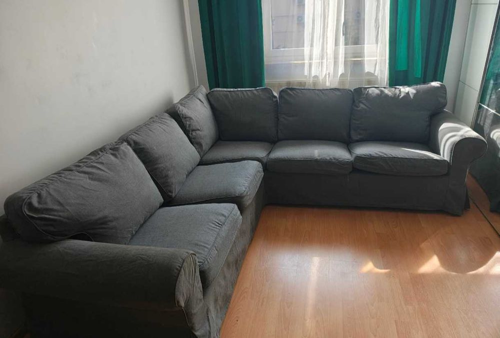 Duży Narożnik IKEA EKTORP Stan Bdb Ciemnoszary sofa kanapa