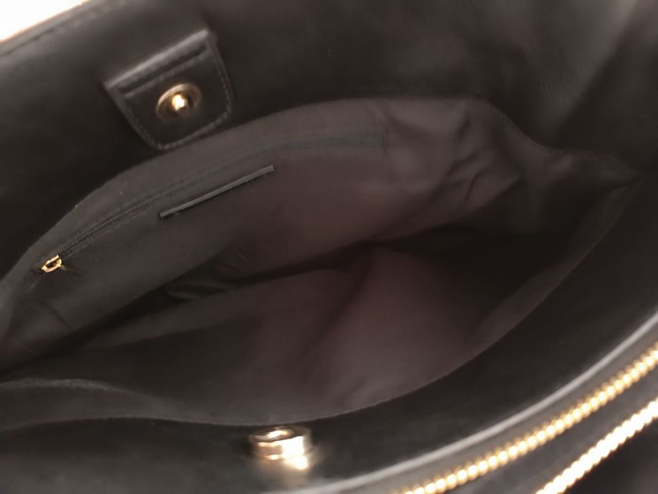 Mala Shopper PACO MARTINEZ Preta (Bimaterial: Camurça e Pele)