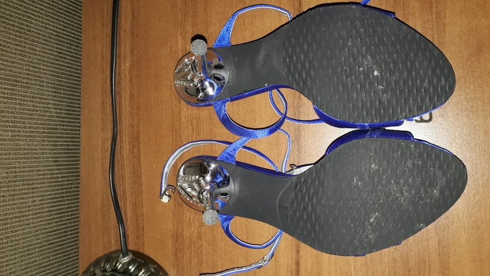 Buty na obcasie niebieskie