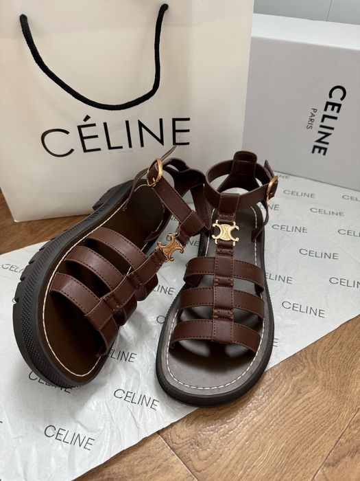 Босоніжки коричневі, гладіатори celine, селін gladiator