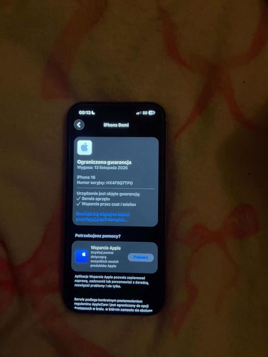 iPhone 16 różowy  128 gb z gwarancją - idealny stan
