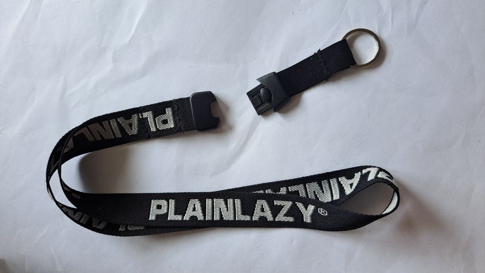 Smycz Plain Lazy, czarna, nowa, z odpinaną końcówką