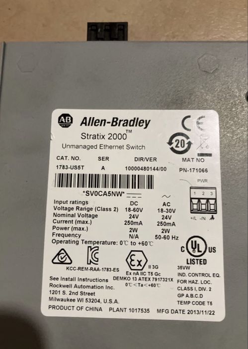 Switch Industrial Ethernet Allen-Bradley Stratix 2000