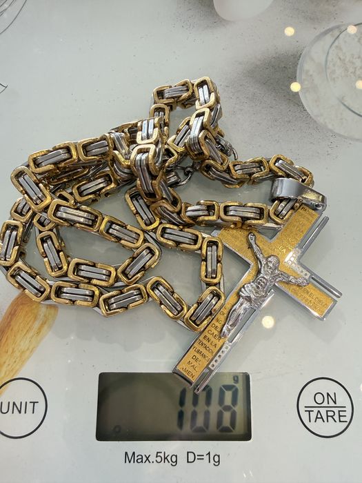 Masywny Nowy Naszyjnik Męski Stal nierdzewna 60 cm 7mm  108 gram