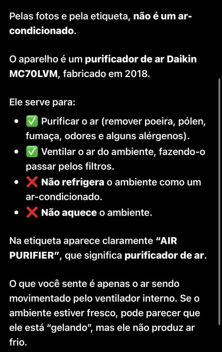 Purificador de ar com filtro  HEPA