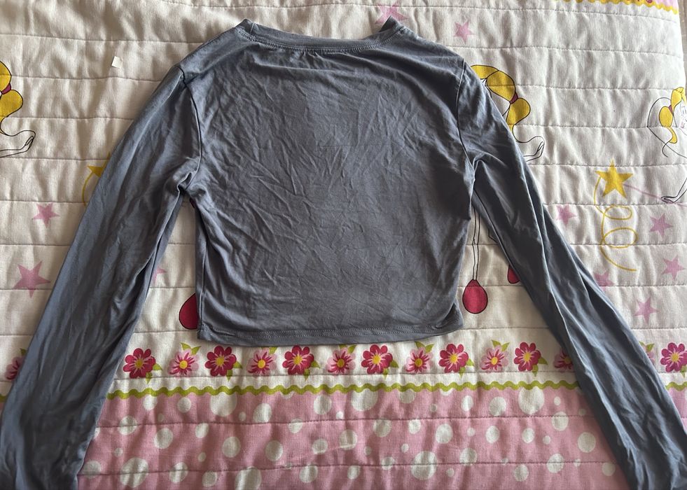 Top curto de manga comprida