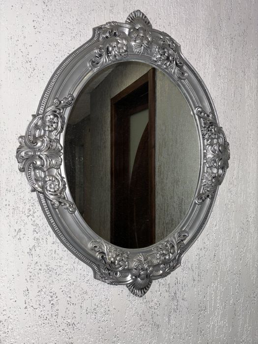 Lustro w ramie antyk srebrne