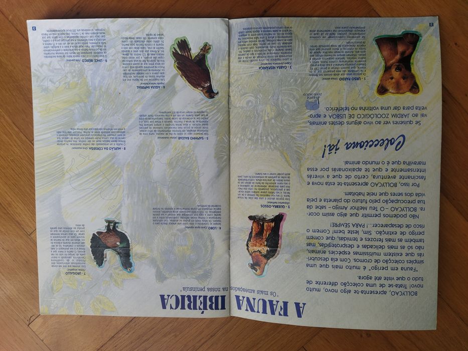 Caderneta de cromos incompleta Bollycao - Fauna em Perigo