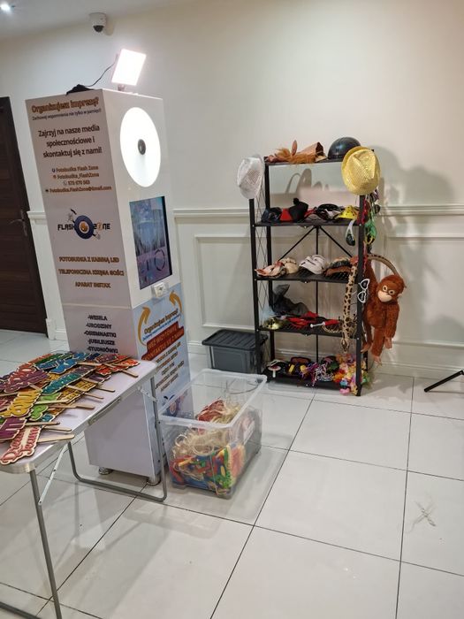 Fotobudka drewniana/360 Telefon Życzeń Ciężki Dym Fontanny Iskier