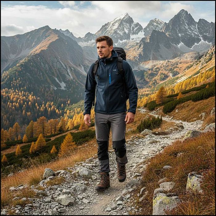 Kurtka męska softshell IVER ELBRUS M-XXL granatowy Promocja -30%