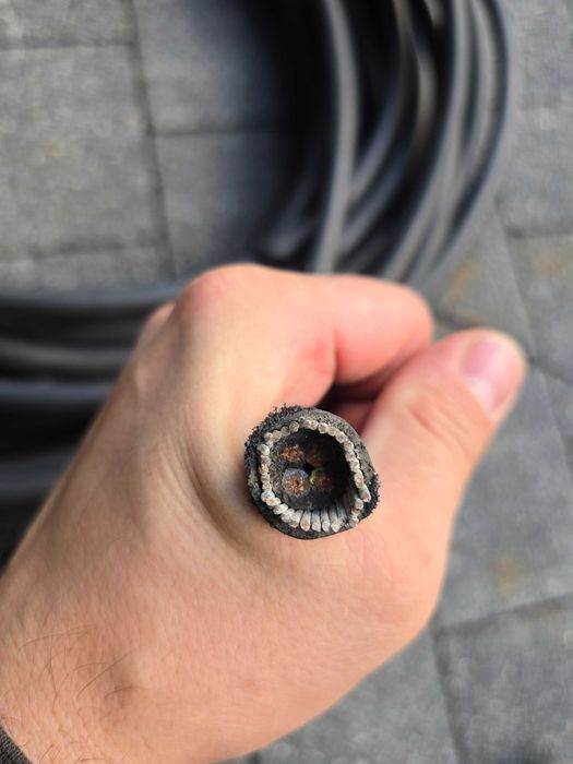 Kabel miedziany pancerny w oplocie stalowym linka 4x6mm2  29mb