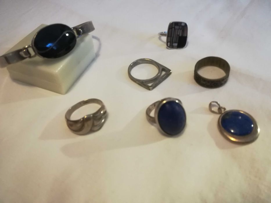 Hematite e prata , joias