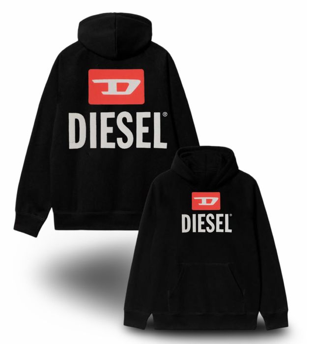 Худи Diesel Logo унисекс дизель кофта толстовка лонгслив черная