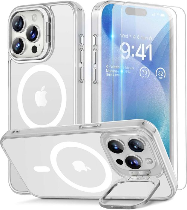 Etui iPhone 15 Pro 6,1" MagSafe Podstawka + 2 Szkła Hartowane