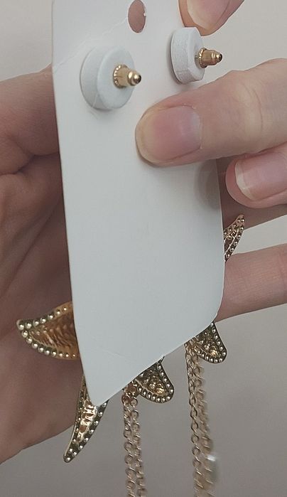 Luksusowe złote kolczyki w stylu morskim z zawieszkami