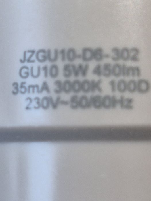 Foco a LED 5w 450lm 3000k encastrar 230V 50Hz GU10