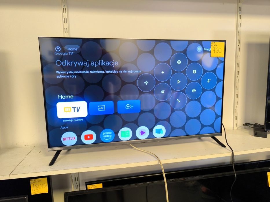 Nowy CHIQ 40 cali FULL HD hdr GoogleTV Smart WiFi DVB-T2 L40M9G gwarancja 12m telewizor