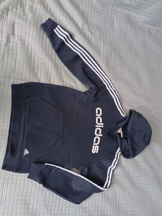 Grafitowa bluza z kapturem Adidas