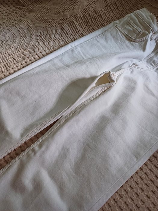 Прямі джинси молочні massimo dutti  34р(xs)