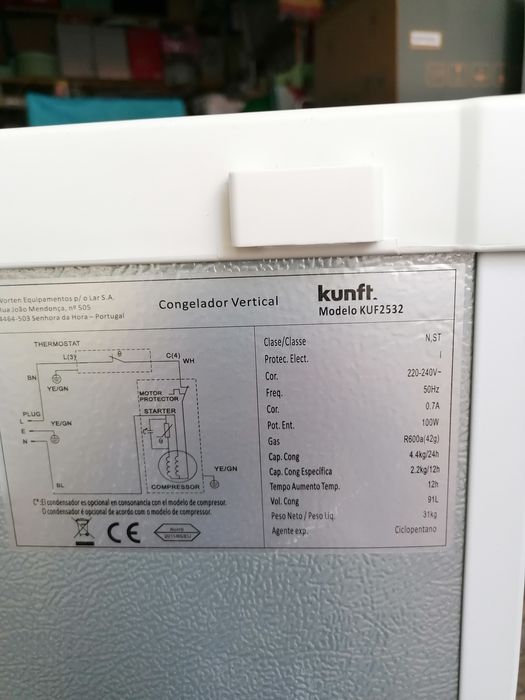 Arca congeladora  com avaria compressor