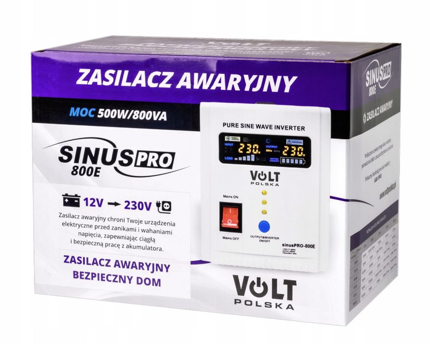 Дбж ББЖ Volt Polska Sinuspro800E 500Вт ИБП•безперебійник•бесперебойник
