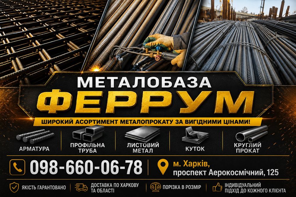 Арматура 8, 10, 12, 14, 16 Металлопрокат 6 и 12 м Харків