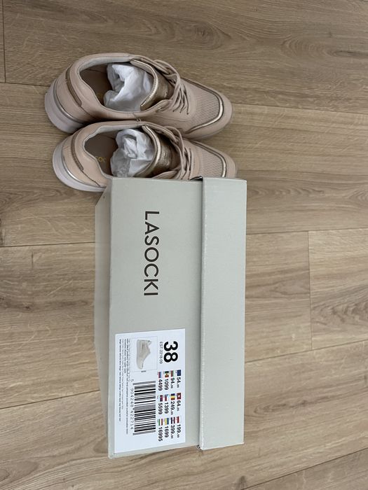 Sneakersy buty trampki Lasocki skóra róż beż 38 dostawa