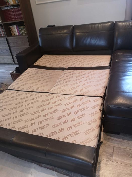 Kanapa narożna skóra naturalna