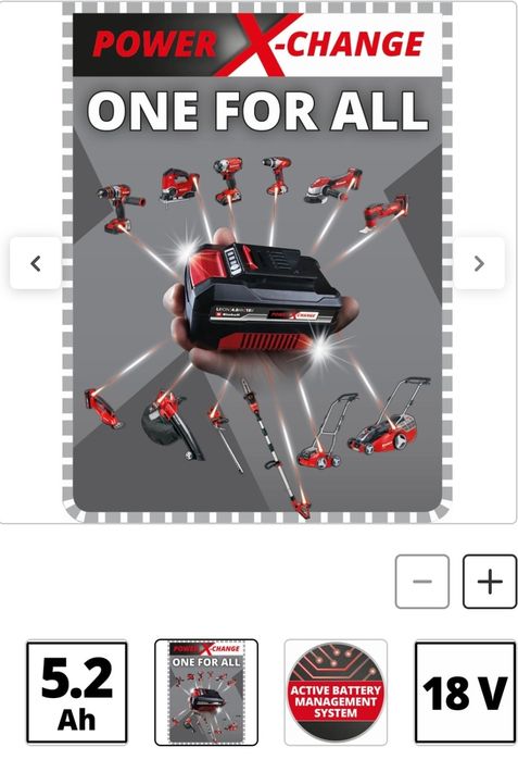 Bateria de lítio EINHELL POWER-X-CHANGE PLUS 18V 5,2 AH" Novas